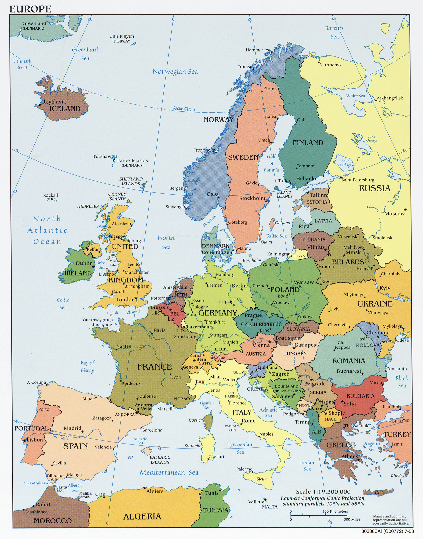 Politisk karta Europa 2008