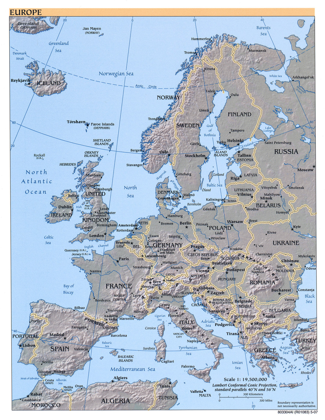 Terrängkarta Europa 2007