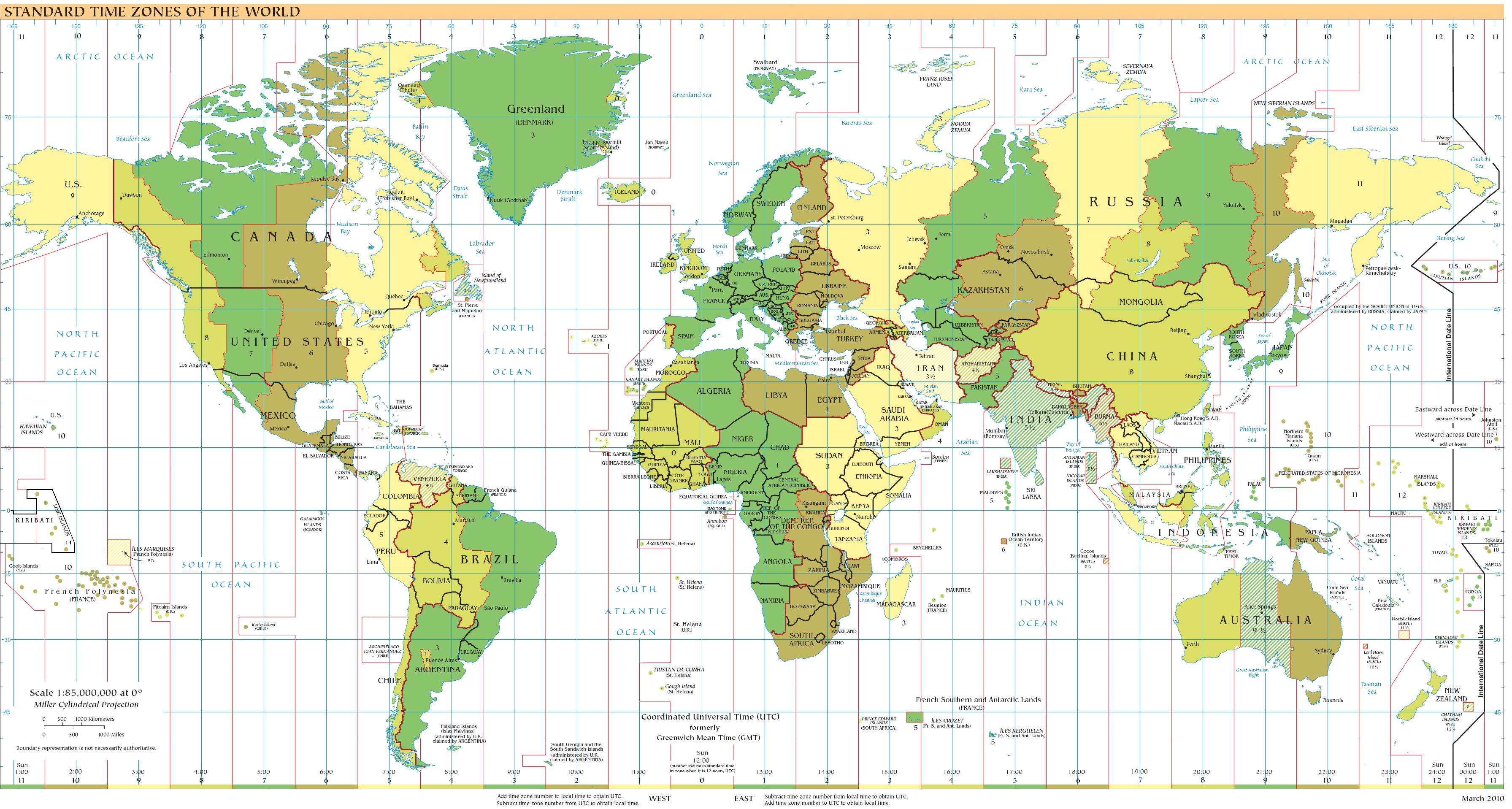 Tidszoner karta över världen 2010